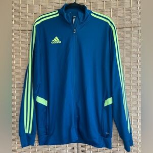Adidas Men's Navy and Lime Windbreaker